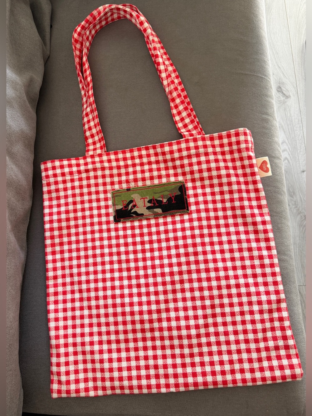 Eataly red checked bag